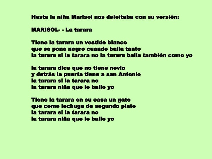Tiene La Tarara Un Vestido Blanco Letra La tarara