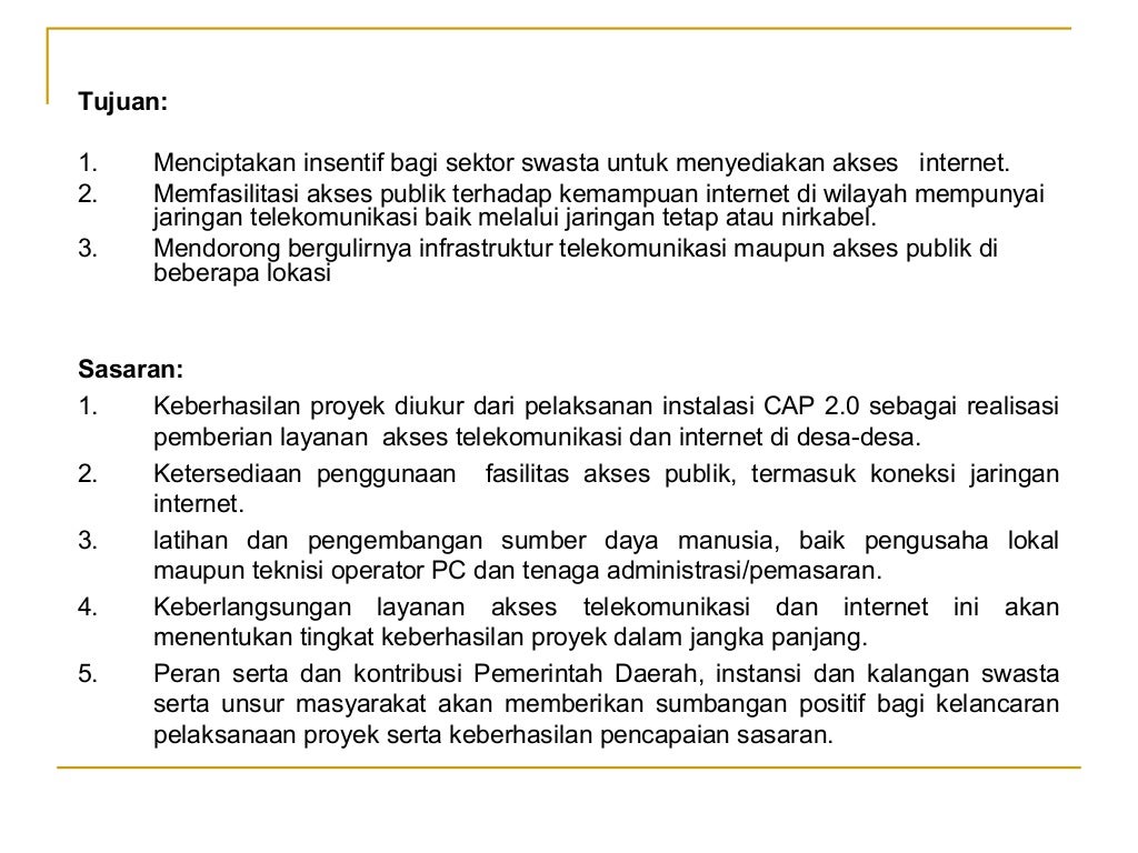 Latar belakang dan kebijakan warent desa gpoba, kemkominfo