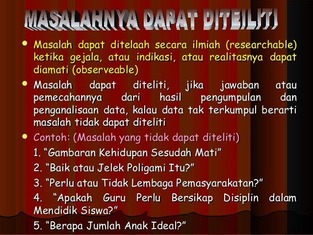 Latar belakang dan masalah penelitian