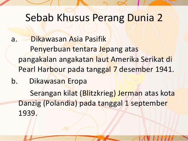 Latar Belakang Perang Dunia 2