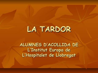 LA TARDOR
ALUMNES D’ACOLLIDA DE
L’Institut Europa de
L’Hospitalet de Llobregat

 