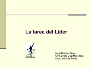 La tarea del Líder Lucía Coronel Arcos Alma Estela Díaz Menchaca Arturo Méndez Flores 