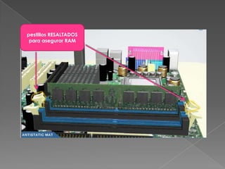 pestillos RESALTADOS para asegurar RAM
