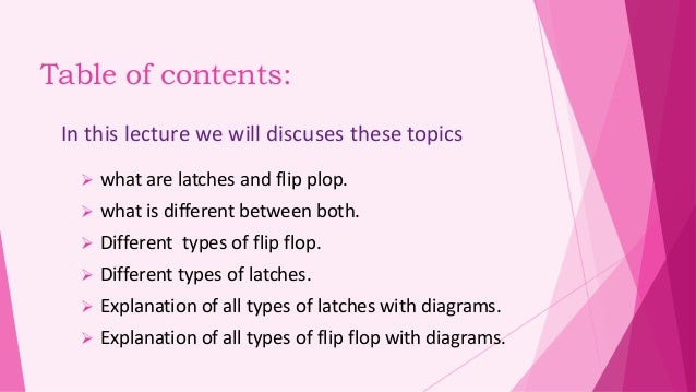 latches and flip flops