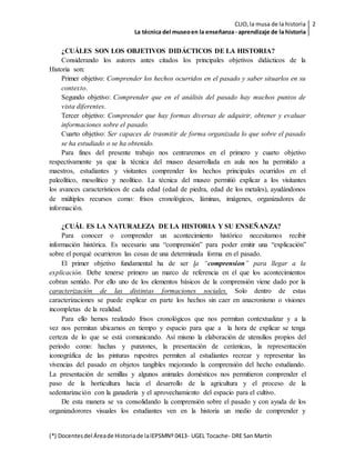 La técnica del museo en la enseñanza-aprendizaje de la historia | DOCX