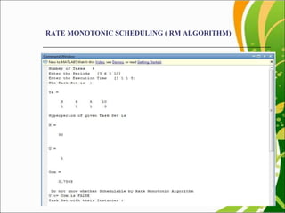 RATE MONOTONIC SCHEDULING ( RM ALGORITHM) 