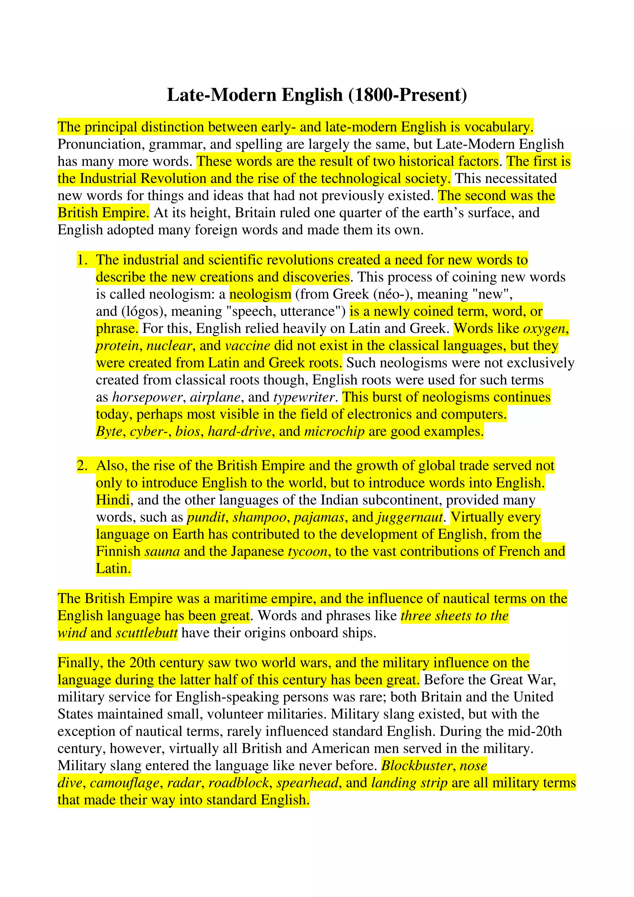 Late modern english | PDF