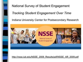 NSSE – 2009 ResultsCourse management and interactive technologies were positively related to student engagement, self-reported learning outcomes, and deep approaches to learning.Interactive technologies corresponded most strongly with students’ self-reported gains and the supportive campus environment benchmark. 