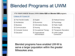 Online and Blended at UWM