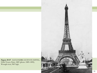 Figure 29-57  ALEXANDRE-GUSTAVE EIFFEL, Eiffel Tower, Paris, 1889 (photo: 1889–1890). Wrought iron, 984’ high. 