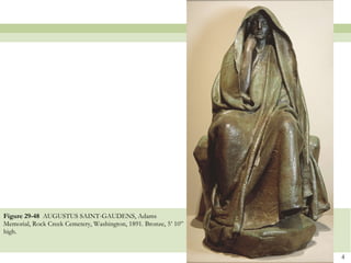 Figure 29-48  AUGUSTUS SAINT-GAUDENS, Adams Memorial, Rock Creek Cemetery, Washington, 1891. Bronze, 5’ 10” high.  
