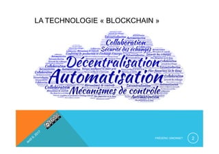 LA TECHNOLOGIE « BLOCKCHAIN »
FRÉDÉRIC SIMONNET 2
 