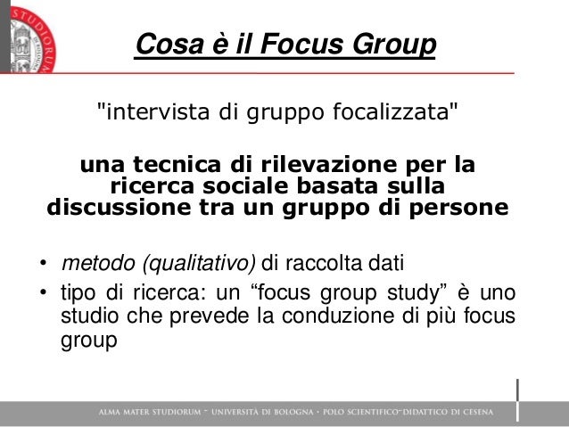 La Tecnica Dei Focus Group