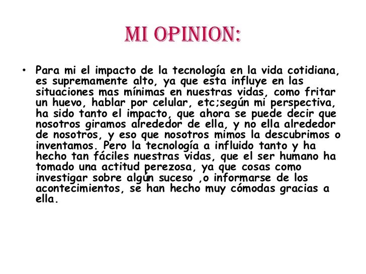 Articulos De Opinion De La Tecnologia