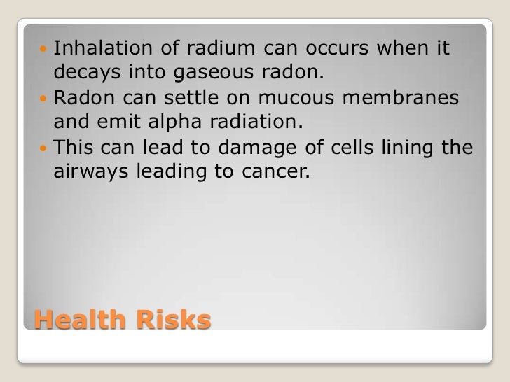radium effects onhealth radium effects onhealth