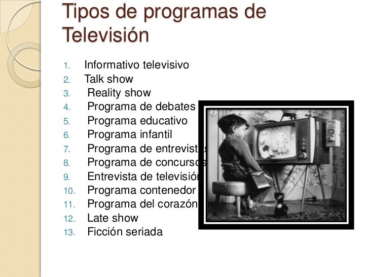 Resultado de imagen de tipos de programas de television