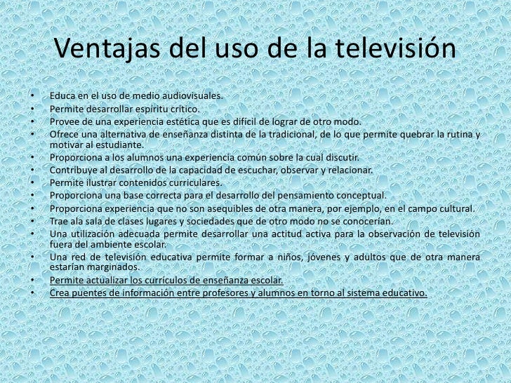 La televisión y sus ventajas