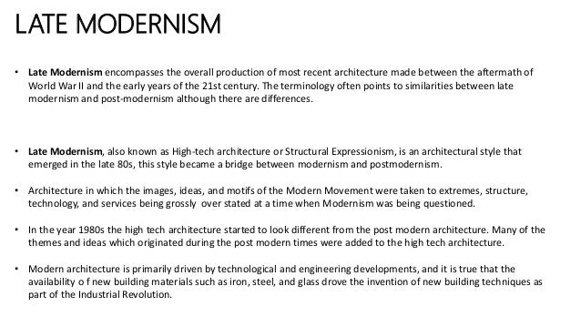 Late Modernism