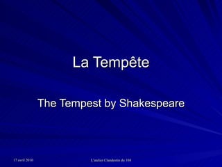 La Tempête The Tempest by Shakespeare 