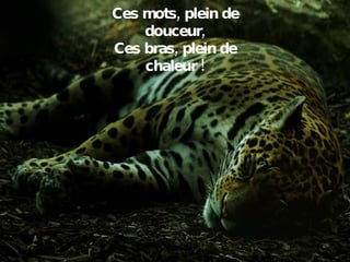 Ces mots, plein de douceur, Ces bras, plein de chaleur ! 