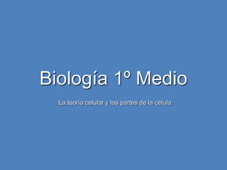 Biología 1º Medio,[object Object],La teoría celular y las partes de la célula,[object Object]