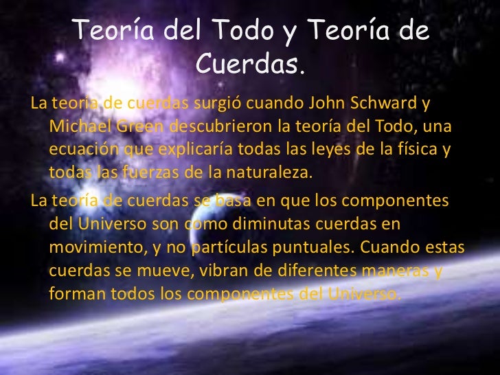 Resultado de imagen de La naturaleza del Universo conforme a la teoría de cuerdas