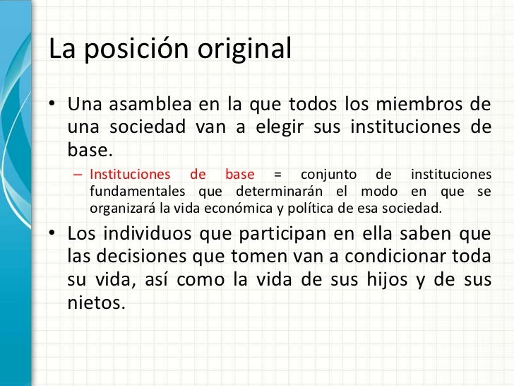 La teoría de la justicia de Rawls