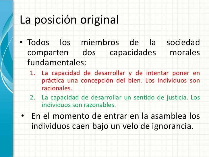 La teoría de la justicia de Rawls