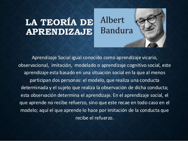 La teoría del aprendizaje social
