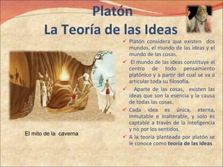   Platón La Teoría de las Ideas ,[object Object],[object Object],[object Object],[object Object],[object Object],El mito de la  caverna 