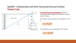 Comprehensive Analysis of Lateral Earth Pressure and Retaining Wall ...