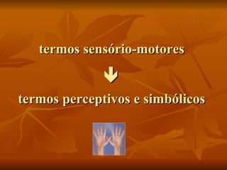 termos sensório-motores  termos perceptivos e simbólicos 