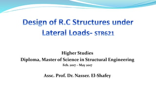 Higher Studies
Diploma, Master of Science in Structural Engineering
Feb. 2017 – May 2017
Assc. Prof. Dr. Nasser. El-Shafey
 