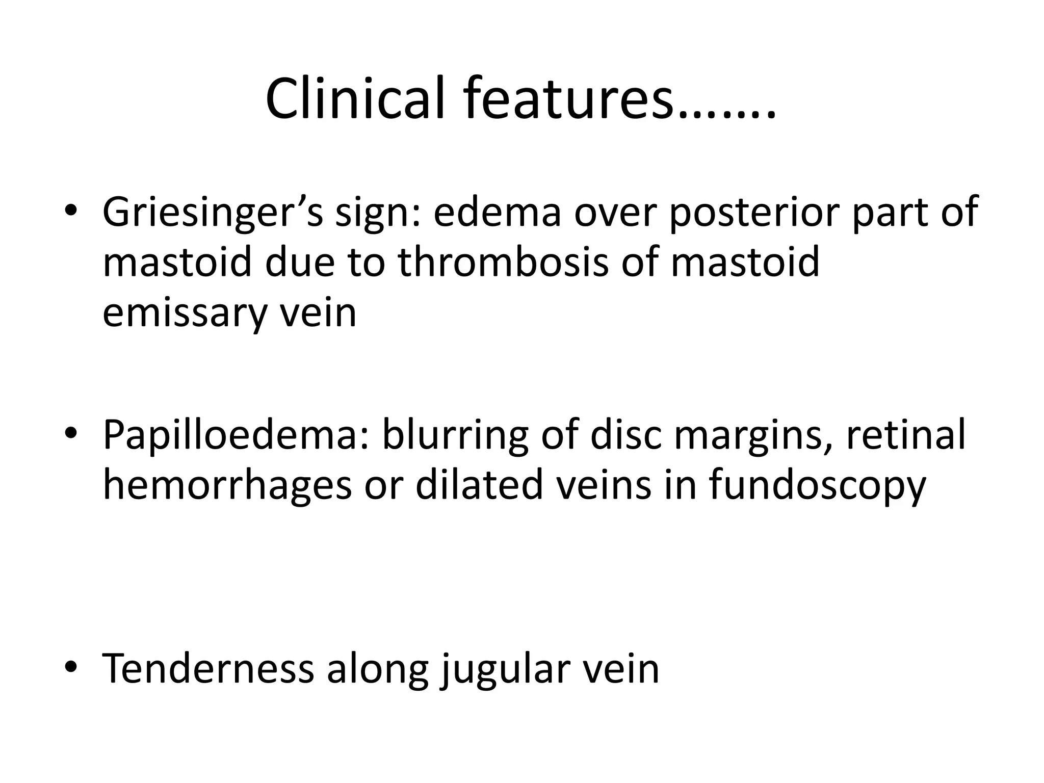 Lateral sinus thrombophlebitis | PPTX