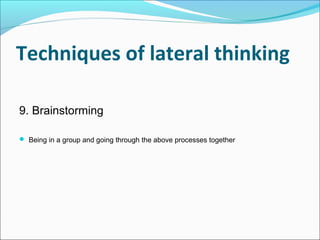 Lateral thinking | PPT