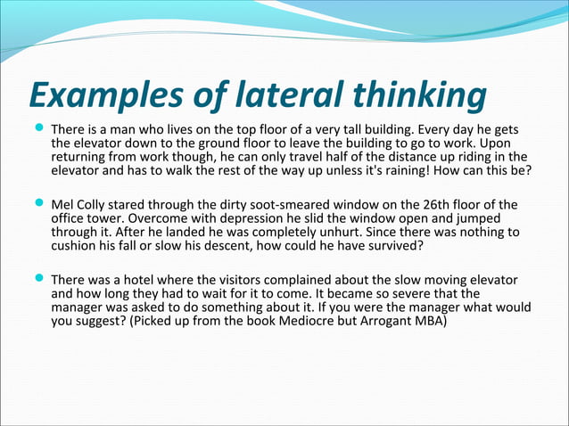 Lateral thinking | PPT