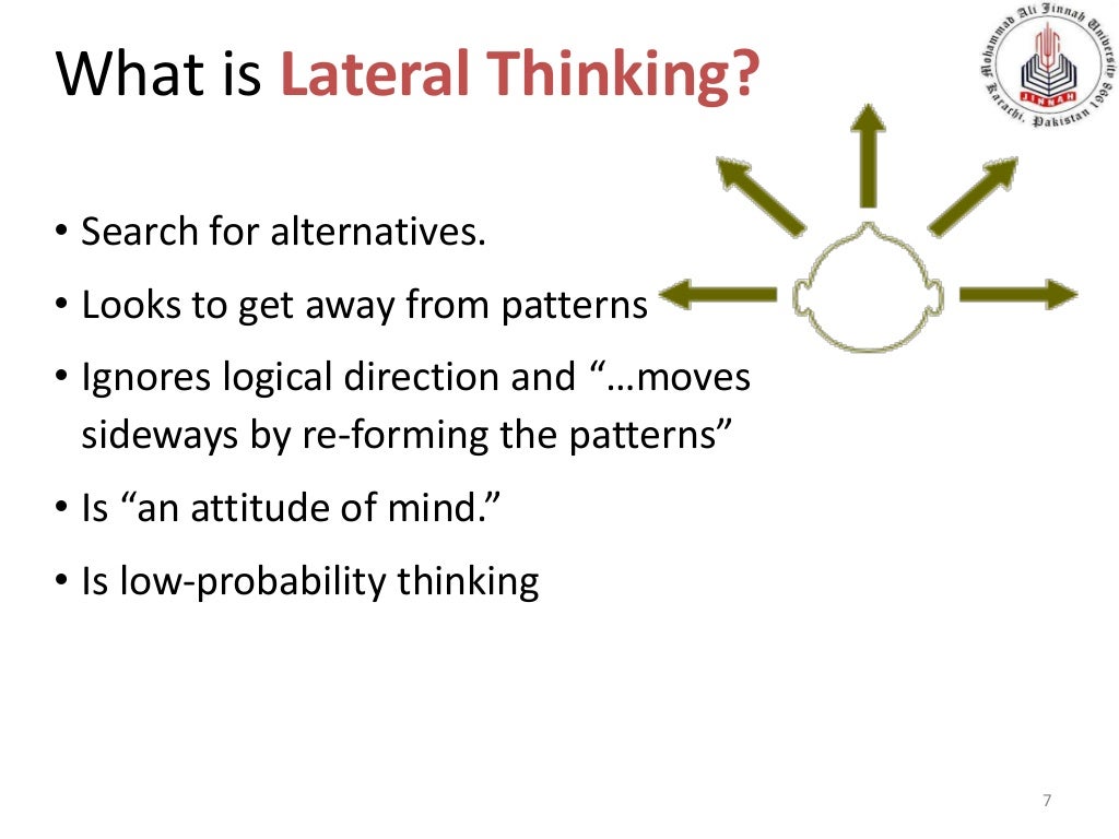 Lateral thinking by edward de bono