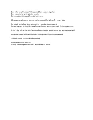 Lateral thinking notes