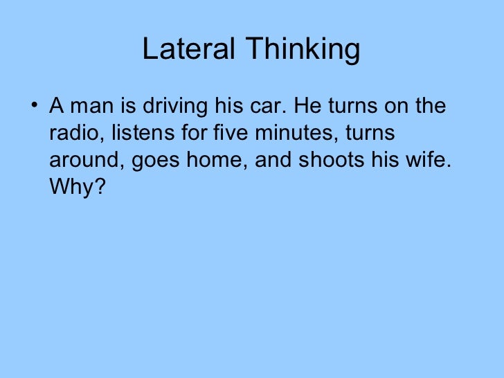 Lateral Thinking Puzzles Lateral Thinking Puzzles
