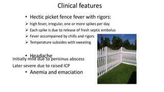 Initially mild due to perisinus abscess
Later severe due to raised ICP
 