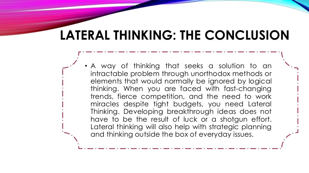 Lateral vs vertical thinking