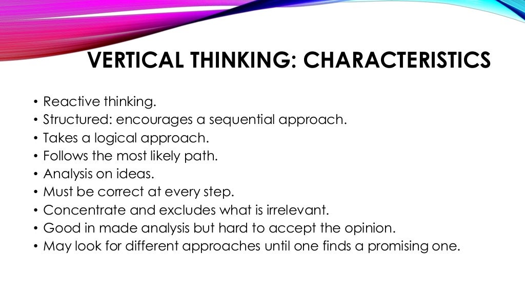 Lateral vs vertical thinking