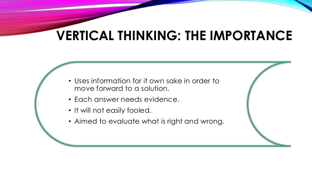 Lateral vs vertical thinking