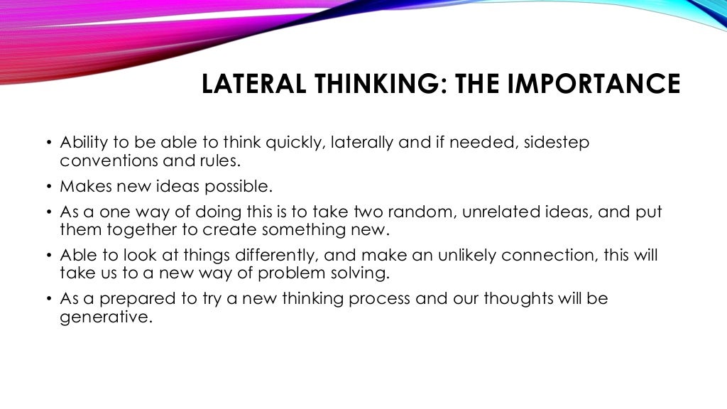 Lateral vs vertical thinking