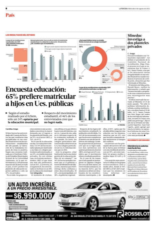 65% prefiere universidades publicas 8 de agosto 2012_La Tercera 