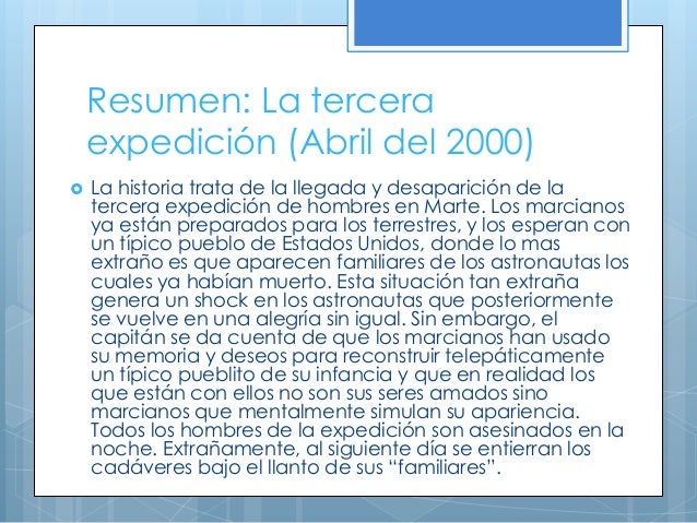 Cronicas Marcianas La Tercera Expedición