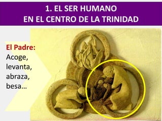 1. EL SER HUMANO
EN EL CENTRO DE LA TRINIDAD
El Padre:
Acoge,
levanta,
abraza,
besa…
 