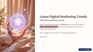 2026 Digital Marketing Roadmap: The GEO & AI Evolution | PDF