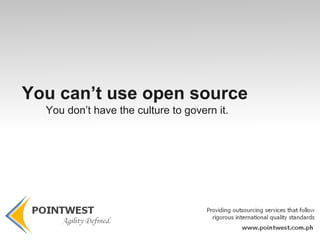What’s stopping Open Source? ? 
