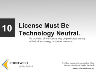 Rights for All Endeavors. Free software shall not restrict its use for any  specific industry or effort. 6 